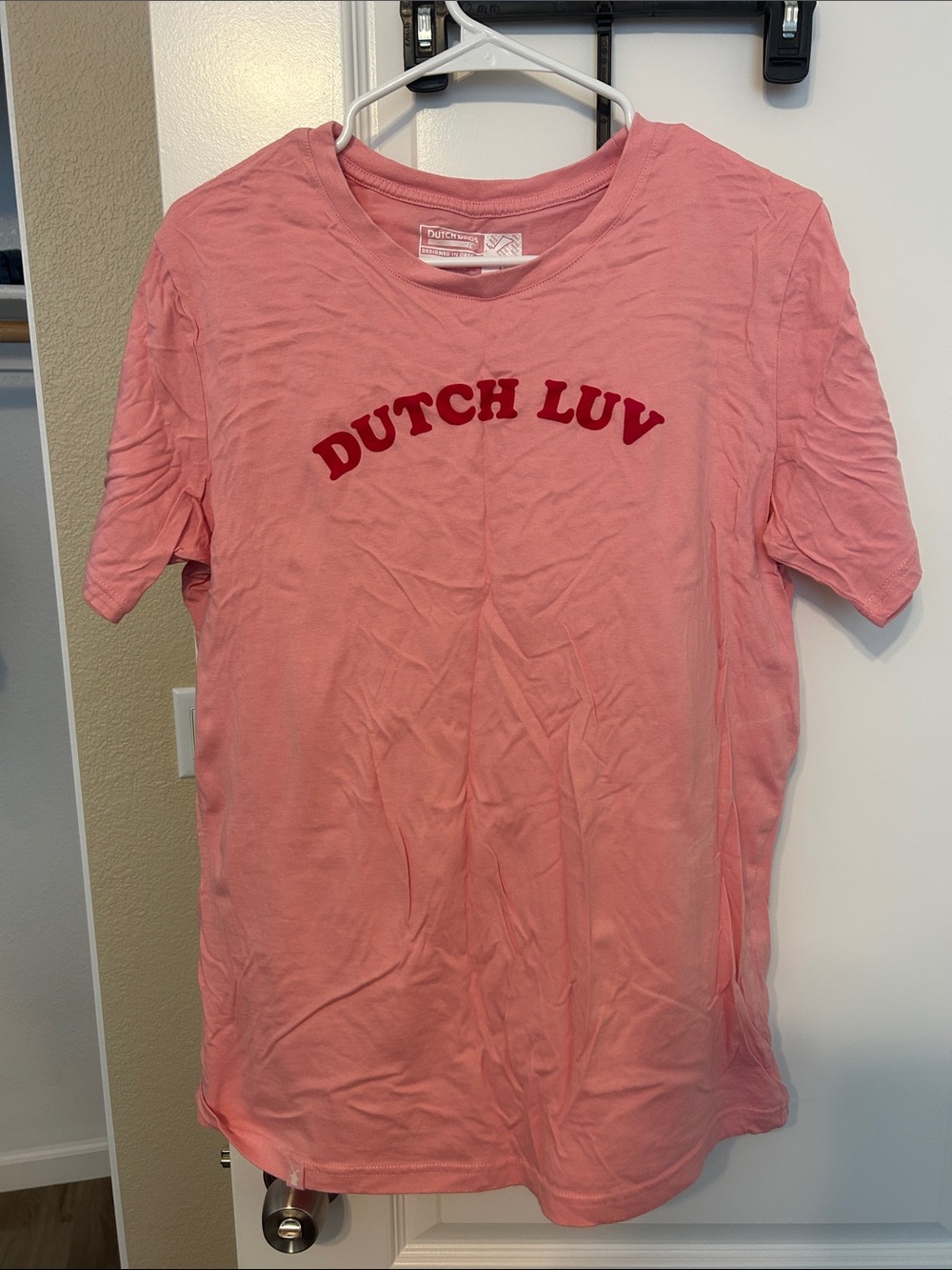Dutch Bros Pink Crew Neck Graphic Tee